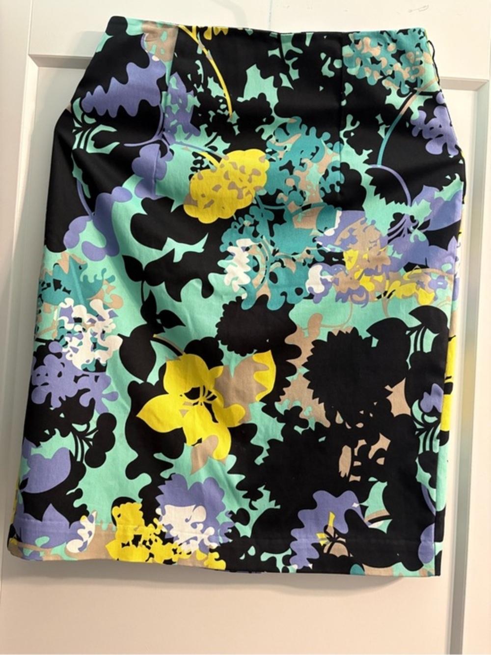 Worthington Floral Pencil Skirt in Black, Mint, Yellow & Lavender